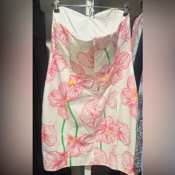 Lilly Pulitzer Angela Resort White Clover Cup Strapless Dress. Size 10 - Picture 5 of 9